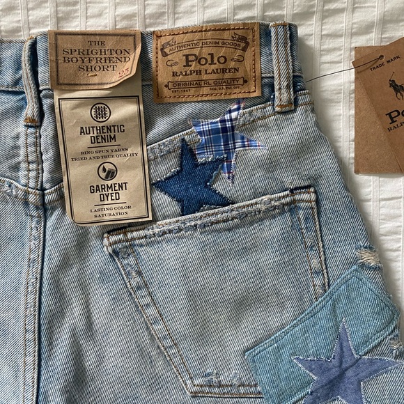 Ralph Lauren Sprighton Boyfriend Patchwork Shorts - Picture 7 of 9